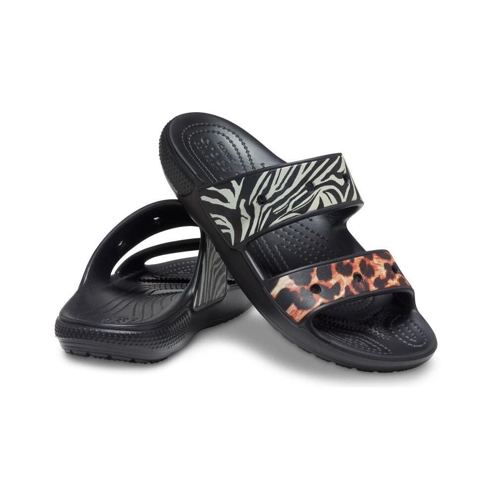 Crocs Unisex Classic Tie Dye Two-Strap Sandals - Comfortable Slide Shoes for Men & Women - Perfect for Beach, Pool, and Casual Wear