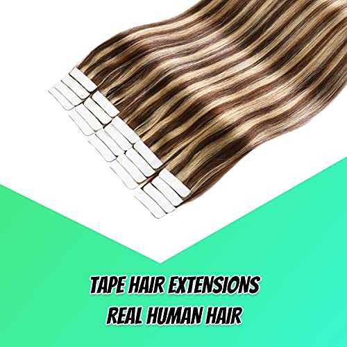 20 Pcs 50 Grams Tape in Human Hair Extensions - Remy Hair for Natural Look & Volume - Perfect for Daily Wear, Parties & Special Occasions