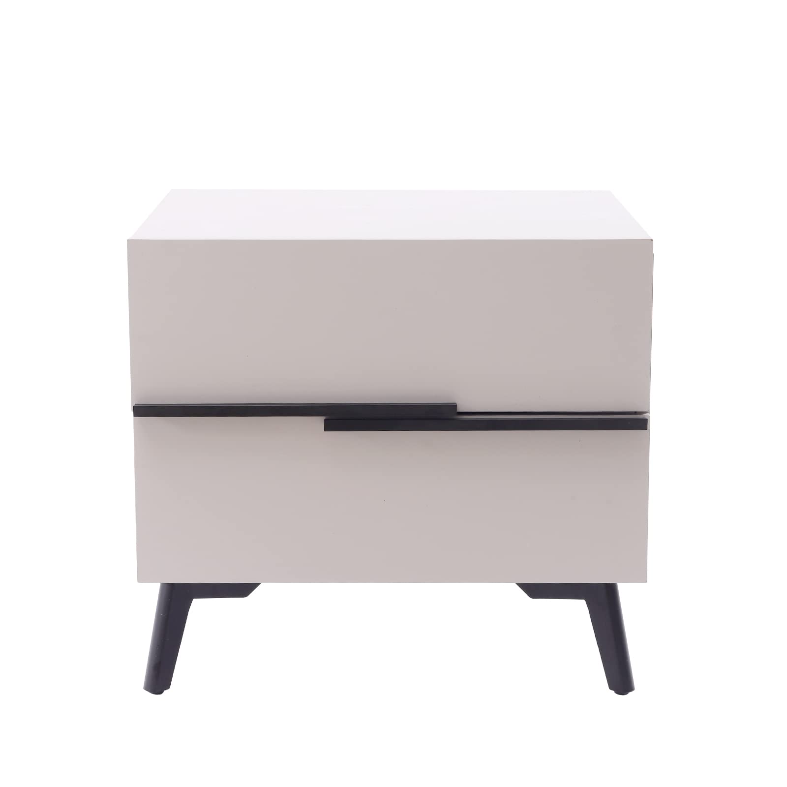 Modern Nightstand with 2 Drawers - Wooden Bedside Table for Bedroom Storage | Compact End Table for Small Spaces, Apartment Living & Guest Rooms