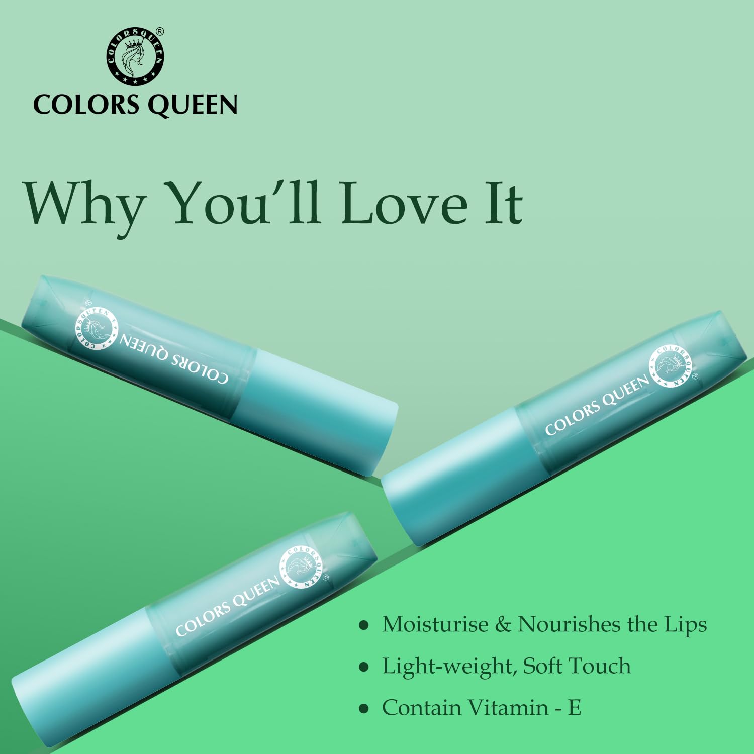 Colors Queen Color Changing Lip Balm - 2.6g | Hydrating Tinted Lip Care with Avocado Oil & Shea Butter | Vitamin E Enriched Moisturizer for Dry, Chapped Lips | Perfect for Daily Use, Makeup Looks & On-the-Go Lip Care