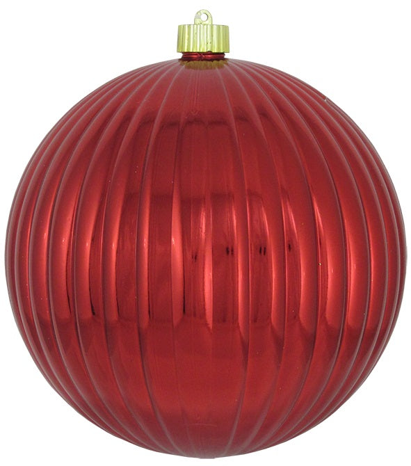 200MM Shatterproof Sonic Red Ripple Ball Ornament - Durable Christmas Tree Decoration for Holiday Home Decor, Party & Wedding Centerpiece