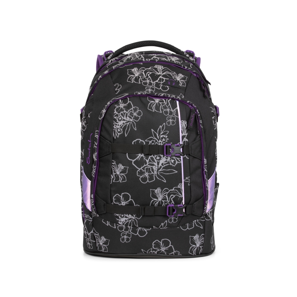 Satch Pack Ninja Hibiscus LUMI Edition - Stylish Waterproof Backpack for Travel, Work & Gym - Perfect for Commuters, Students & Outdoor Adventures