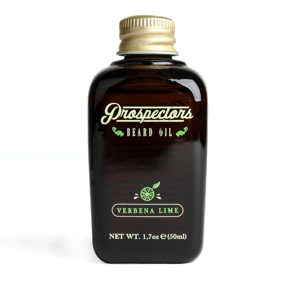 Prospectors Beard Oil for Men - Natural Verbena Lime Scented Beard Growth & Conditioning Oil - Perfect for Daily Grooming & Styling