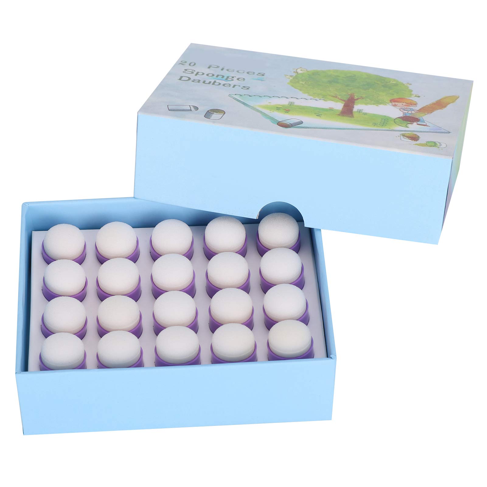 20Pcs Finger Sponge Daubers Set for Painting, Stamping & Crafting - Art Ink Sponge Applicators for Chalk, DIY Projects & Mixed Media - Perfect for Artists, Scrapbooking & Card Making