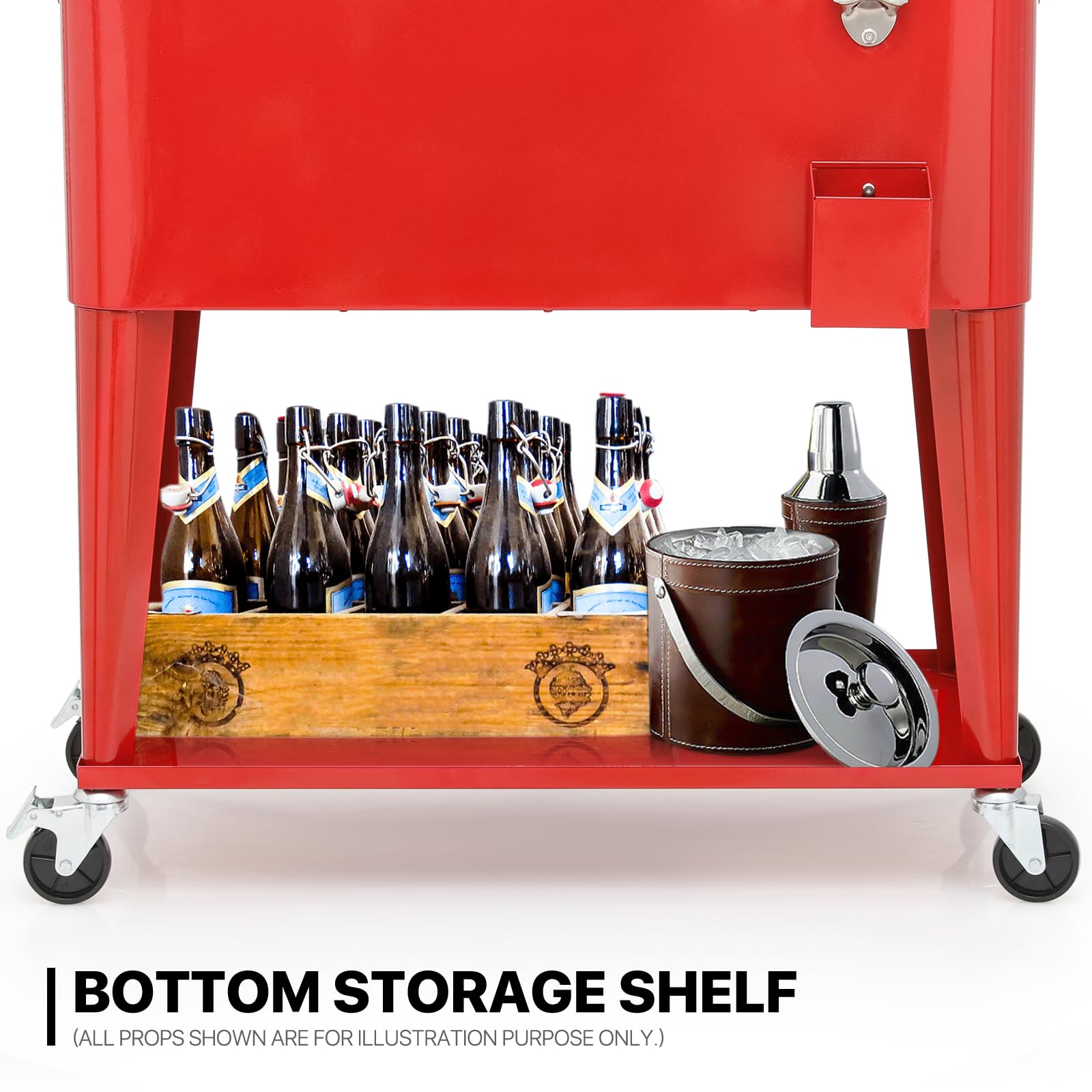 MADOG 50-Quart Rolling Cooler with Wheels - Insulated Outdoor Cooler for Picnics, Camping, Beach, Tailgating & Backyard Parties - Perfect for Patio, Deck & BBQ Gatherings