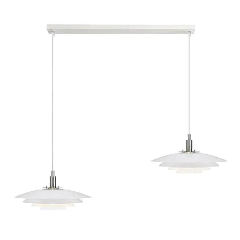 4-Layer White Lampshade Aluminum Pendant Light Fixture - Modern Hanging Ceiling Light for Dining Room, Kitchen Island & Bedroom
