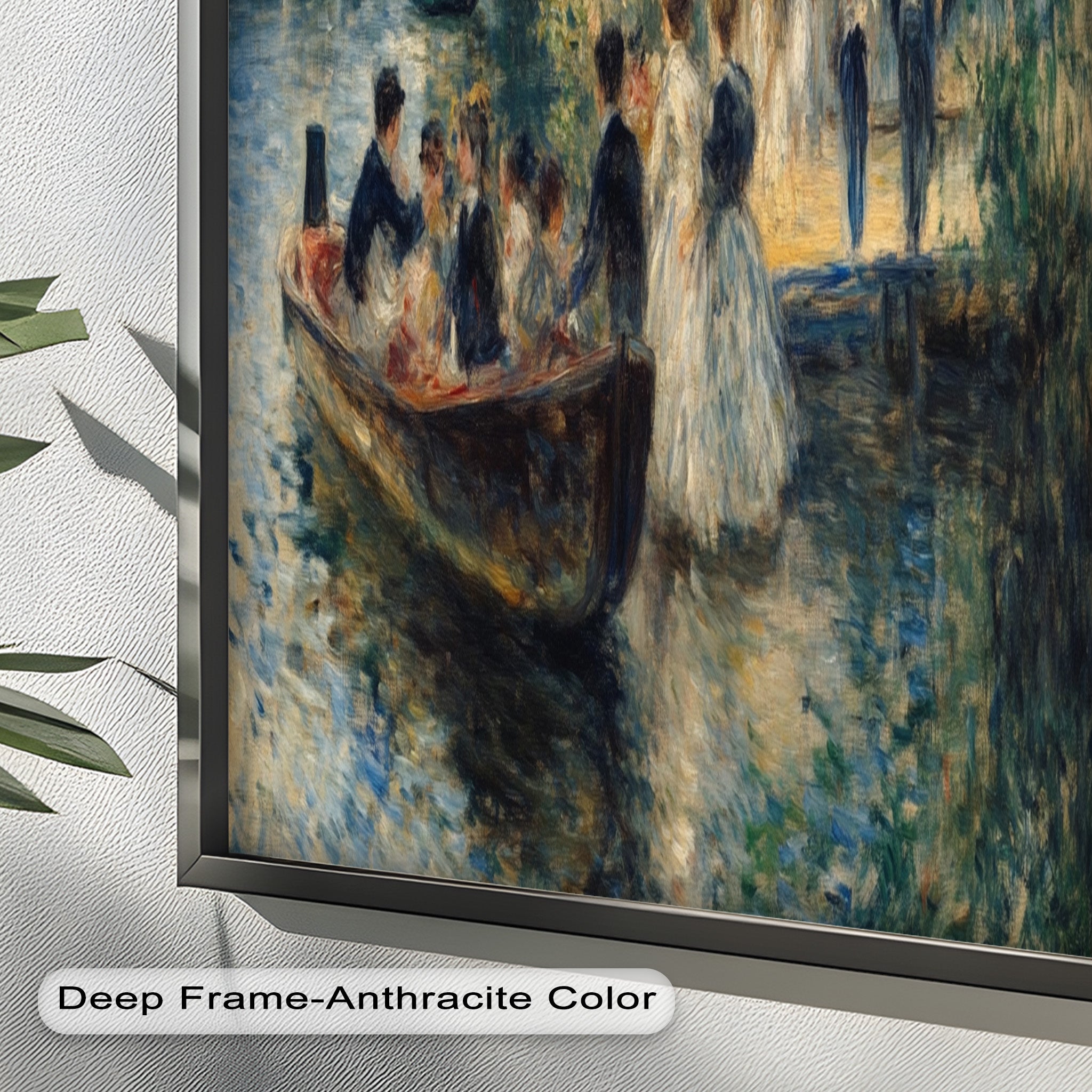 Afternoon Gathering by the River - Handmade Impressionist Oil Painting on Canvas - Perfect for Living Room, Bedroom, or Office Wall Decor