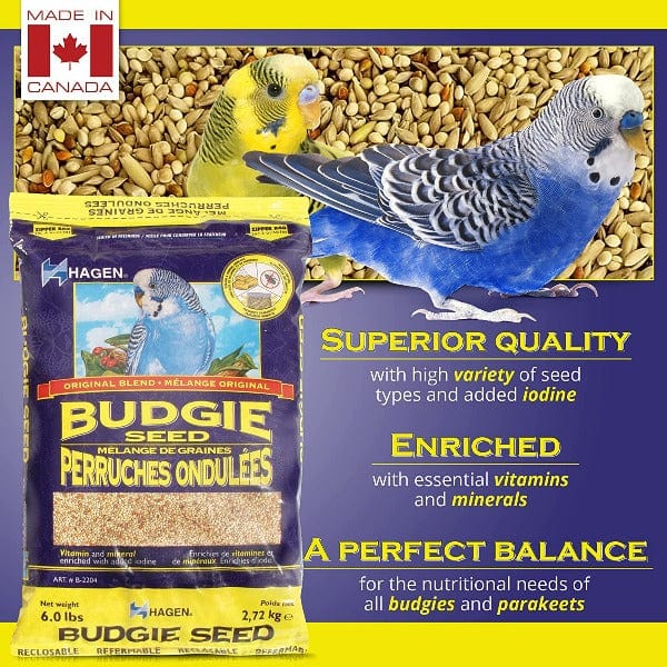 Premium Hagen Budgie Staple VME Seed Mix - Nutritious Parakeet Food for Healthy Birds | Perfect for Daily Feeding & Training Treats