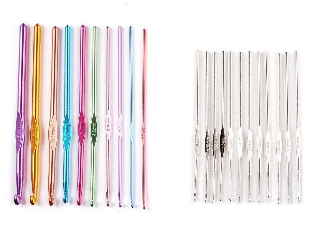 22-Piece Mixed Aluminum Handle Crochet Hook Set - Ergonomic Knitting Needles for Yarn Weaving | Perfect for DIY Crafts, Crocheting & Knitting Projects
