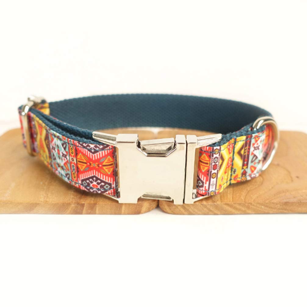 Handmade Adjustable Dog Collar for Small Medium Large Dogs - Soft Comfortable Pet Collar with D-Ring for Leash - Perfect for Walking, Training, and Outdoor Adventures
