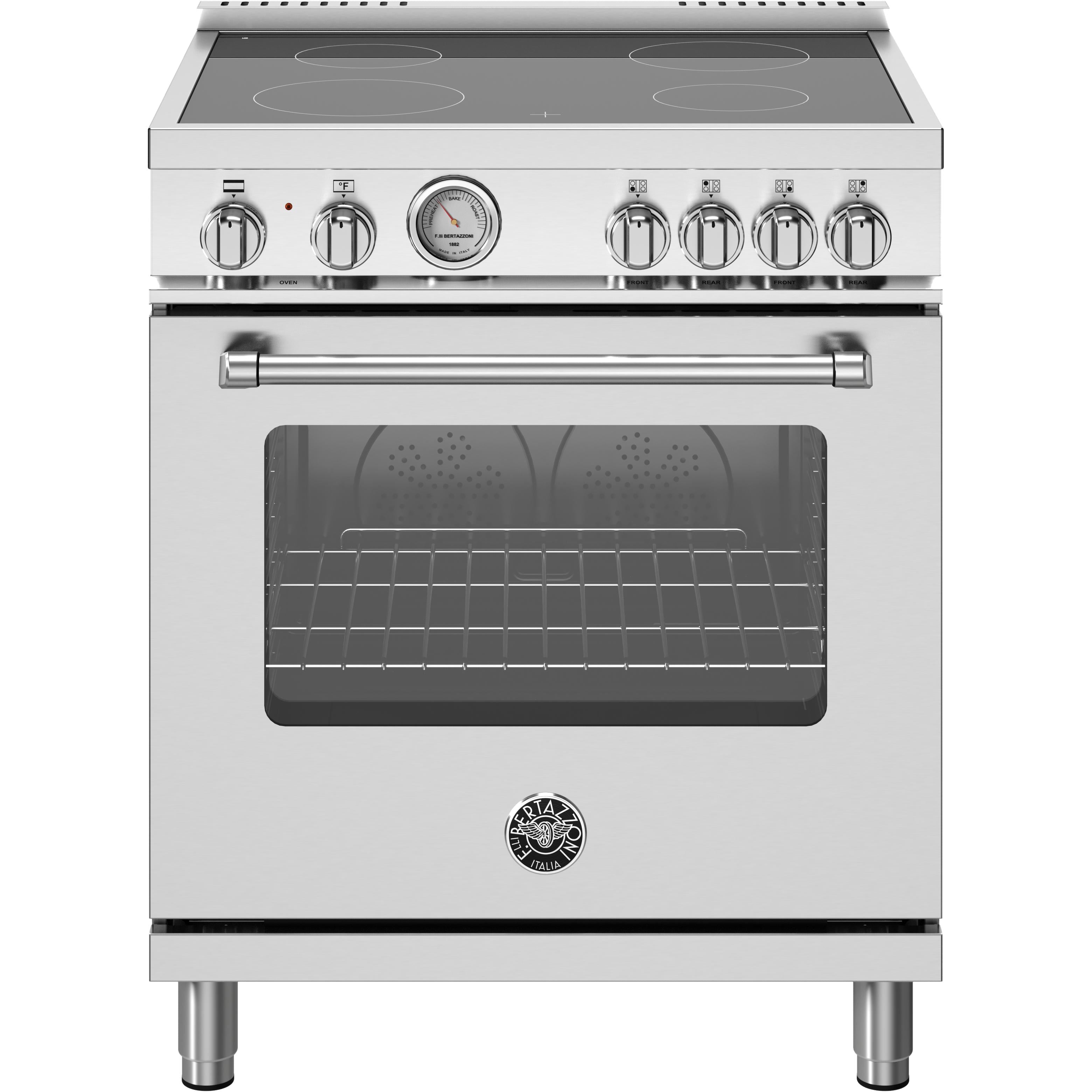 Bertazzoni MAS304CEMXV 30 Inch Freestanding Electric Range - Professional Style Oven with Convection Cooking for Home Chefs & Baking Enthusiasts