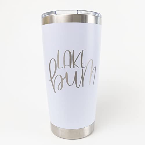 Lake Life Insulated Coffee Tumbler - 20oz Stainless Steel Travel Mug with Lid | Perfect for Camping, RV Trips & Lake House Gifts | Keeps Drinks Hot/Cold for Hours | Ideal for Outdoor Adventures & Daily Commute