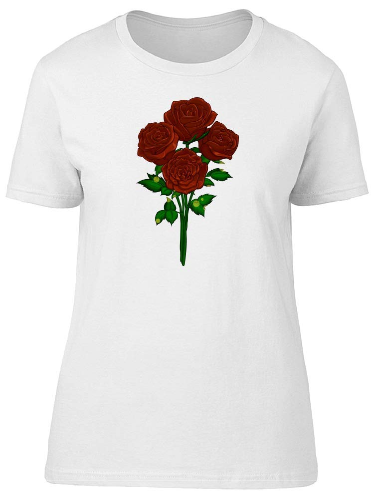 Men's Red Flower Bouquet Illustration T-Shirt - Casual Graphic Tee for Everyday Wear & Street Style