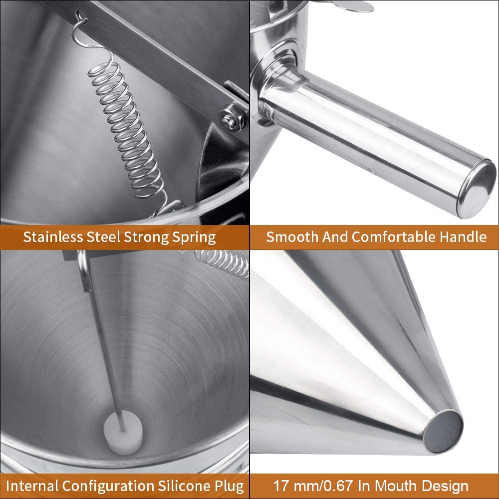 MyLifeUNIT Stainless Steel Pancake Batter Dispenser - Precision Funnel Dispenser with Stand for Takoyaki, Waffles, Crepes & Baking | Perfect for Home Kitchens, Bakeries & Food Trucks