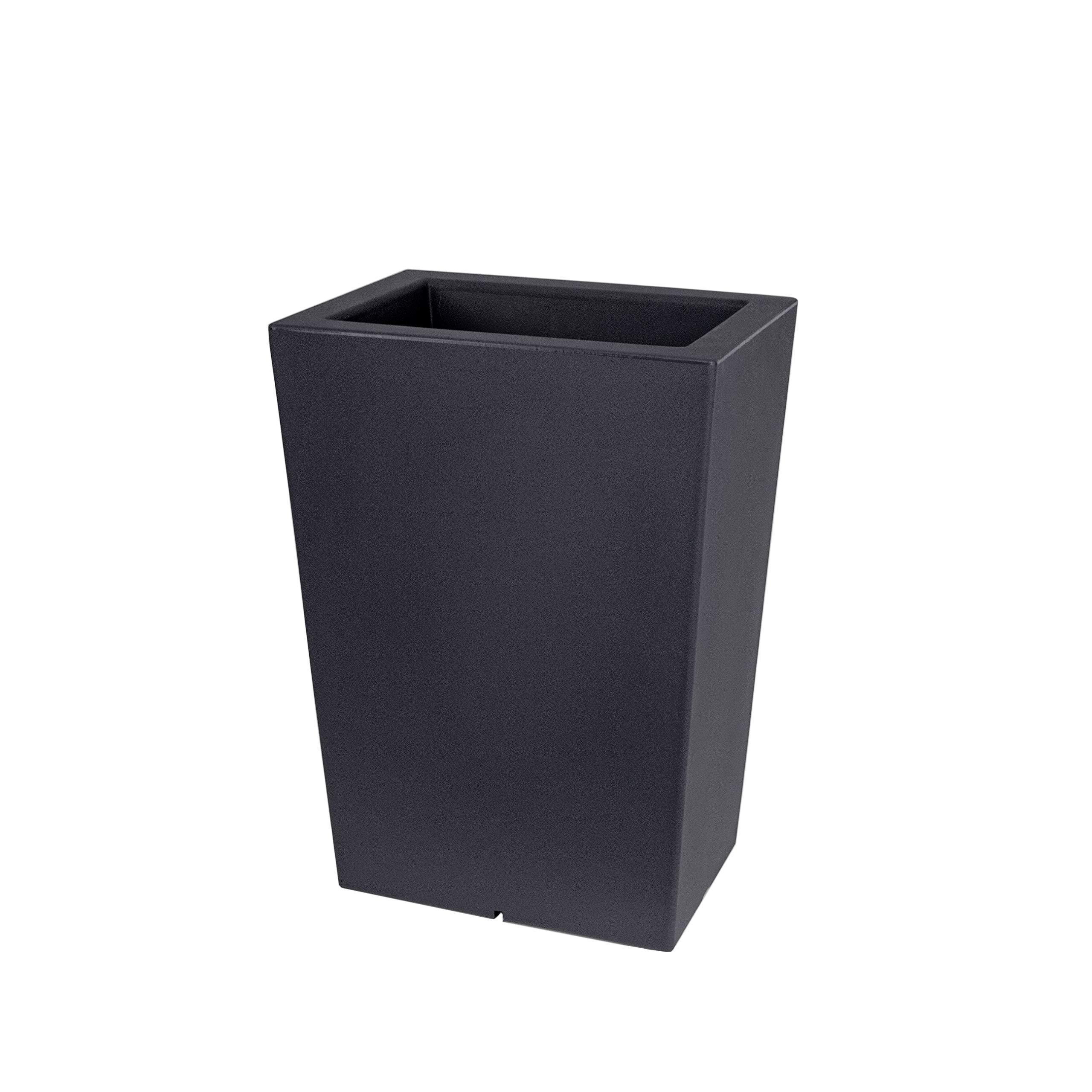 Durable 100% Plastic Planter in Anthracite - 50cm Modern Flower Pot for Indoor & Outdoor Plants | Perfect for Home, Garden, and Patio Decor