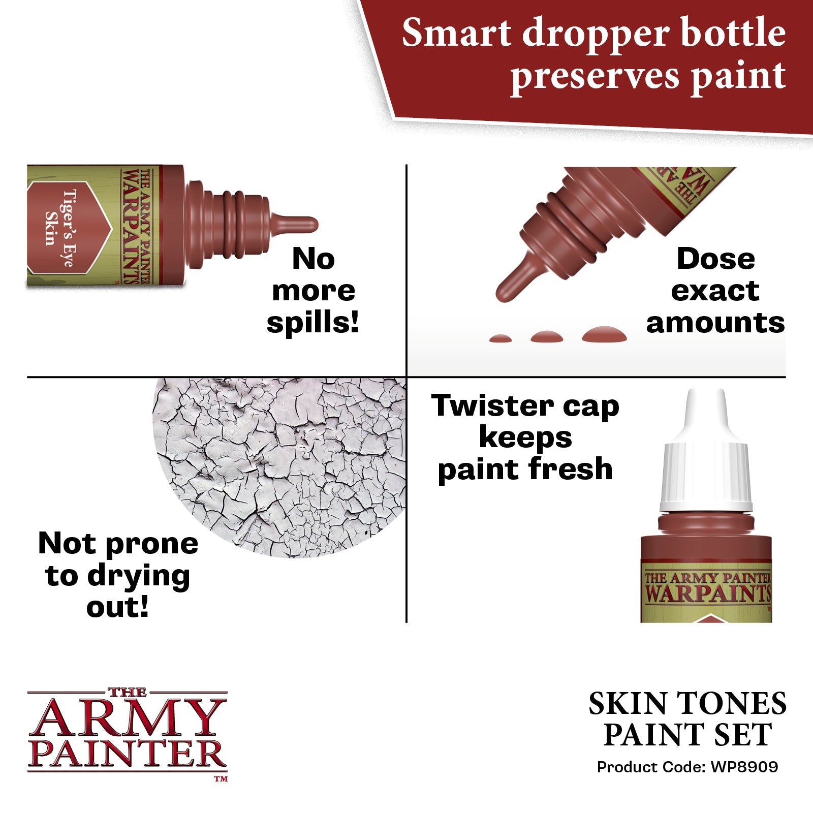 Warpaints: Skin Tones Paint Set - Professional Acrylic Paint for Miniatures & Models - Perfect for Warhammer, D&D, and Tabletop Gaming