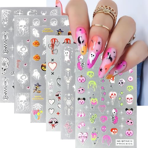 Spooky Ghost Nail Stickers - 3D Halloween Nail Art for Women & Girls - Manicure Party & Cosplay