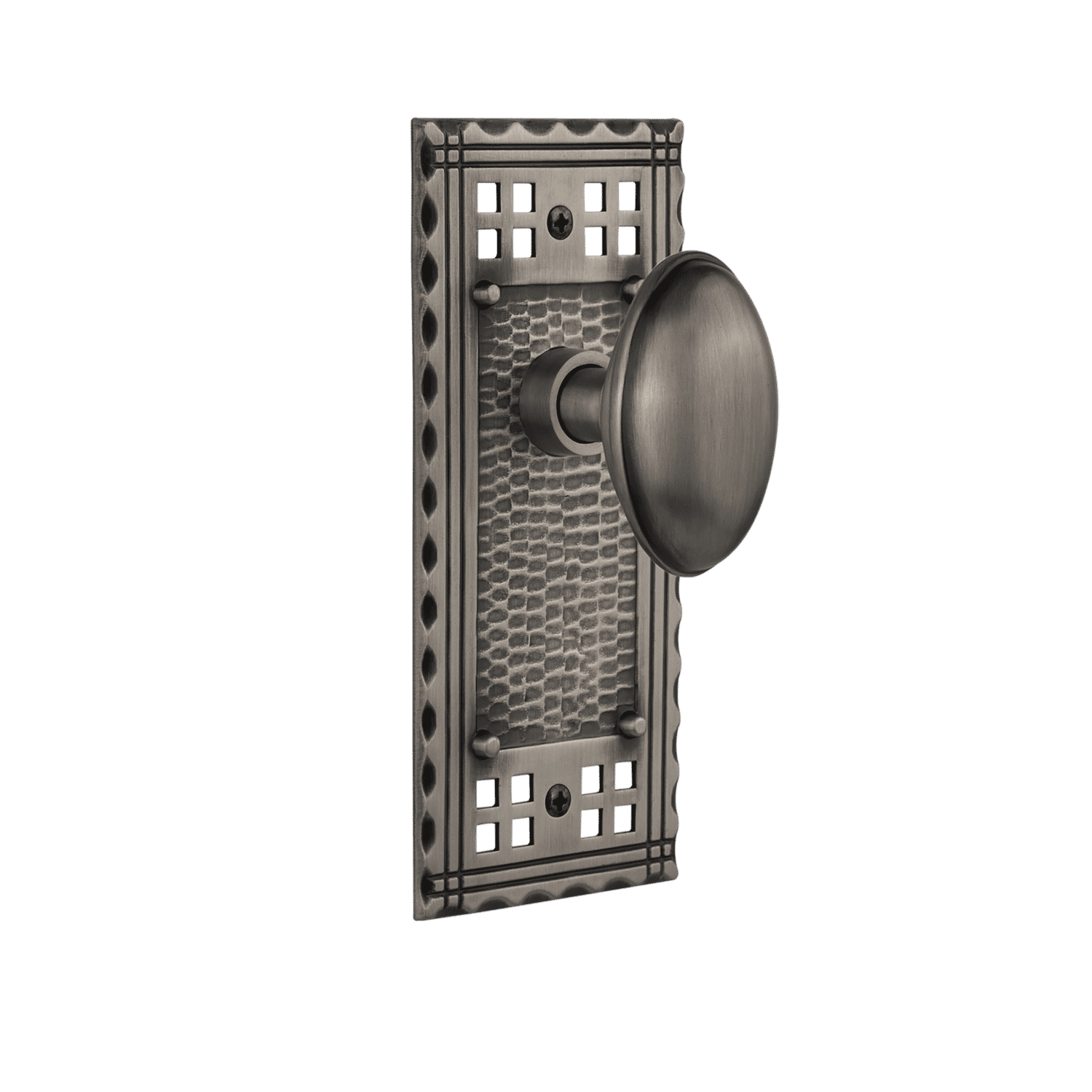 Craftsman Long Plate with Homestead Knob in Antique Pewter - Vintage Style Decorative Wall Plate for Farmhouse, Rustic & Industrial Home Decor - Perfect for Living Room, Bedroom, or Entryway Display