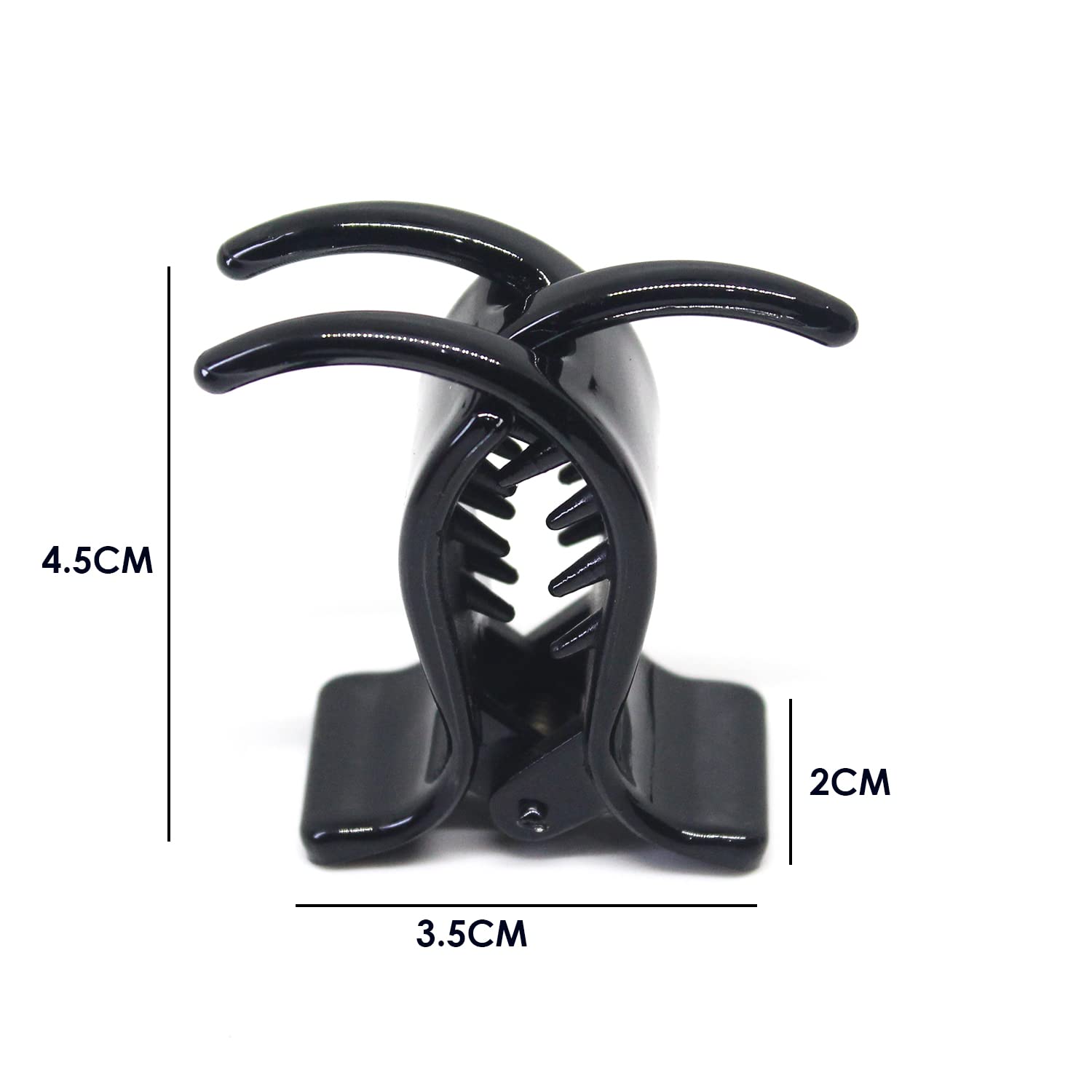 NSB Herbals Black Plastic Hair Claw Clips for Women & Girls - Medium Size Trendy Hair Clips (Pack of 6) - Perfect for Ponytails, Buns & Everyday Hairstyles