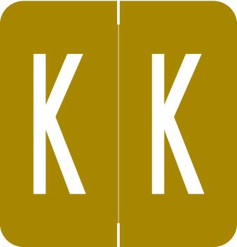 VRAM Series Gold File Folder Labels - Letter K, 1.3x1.25