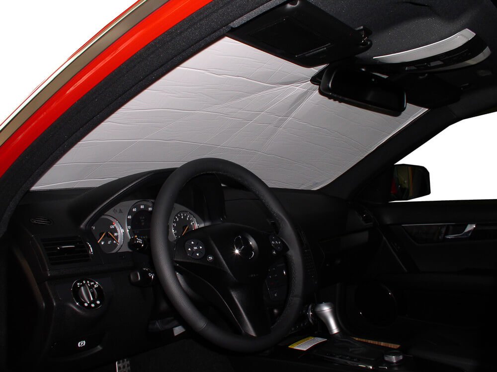 HeatShield Custom Fit Windshield Sun Shade for Mercedes-Benz C-Class (204) Wagon 2008-2014 | UV Protection & Heat Blocking Car Accessory | Perfect for Summer Parking & Road Trips