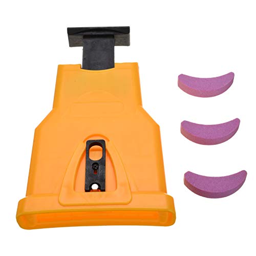 **Portable Chainsaw Sharpener Tool with 3 Sharpening Stones – Yellow Chainsaw Teeth Grinder for Woodworking & DIY Projects – Perfect for Chainsaw Maintenance, Tree Cutting, and Firewood Preparation**