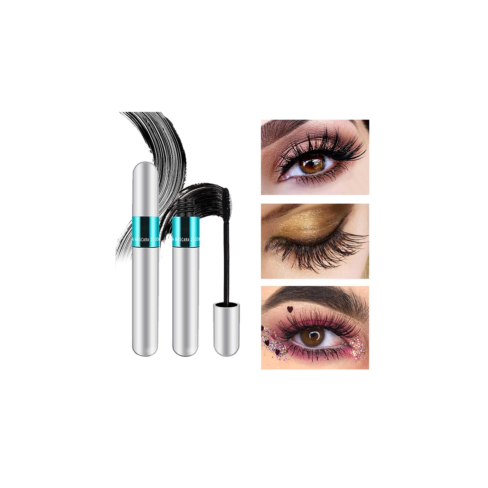 KKYONG 4D Black Mascara for Women - Long Lasting, Waterproof, Smudge Proof - Volumizing & Lengthening Mascara for Thicker Lashes - Perfect for Daily Makeup, Night Out, and Special Occasions