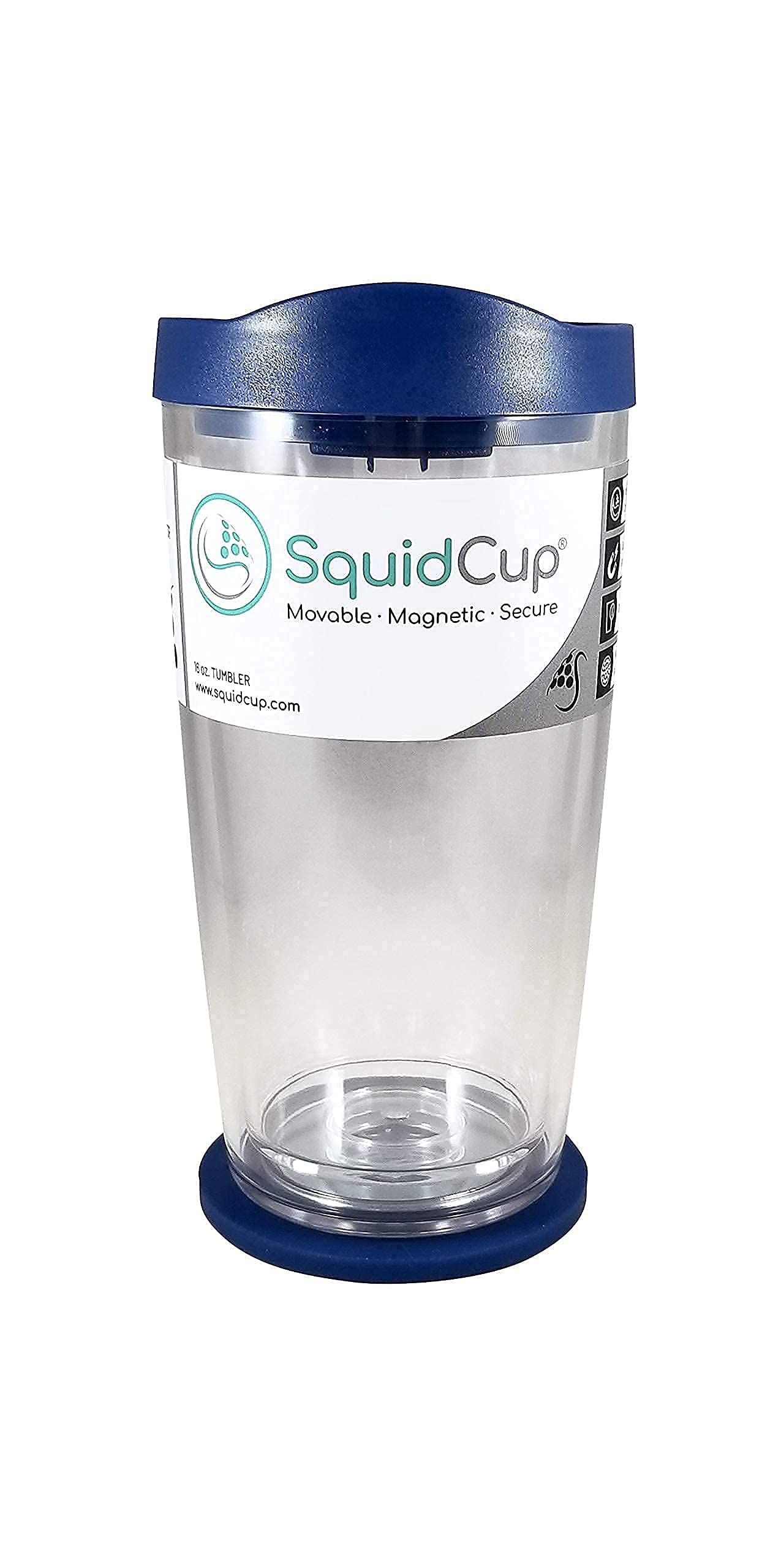 SquidCup - Non-Slip Boat Cup Holder & Insulated Tumbler System (Blue) - Perfect for Boating, Fishing, and Outdoor Adventures