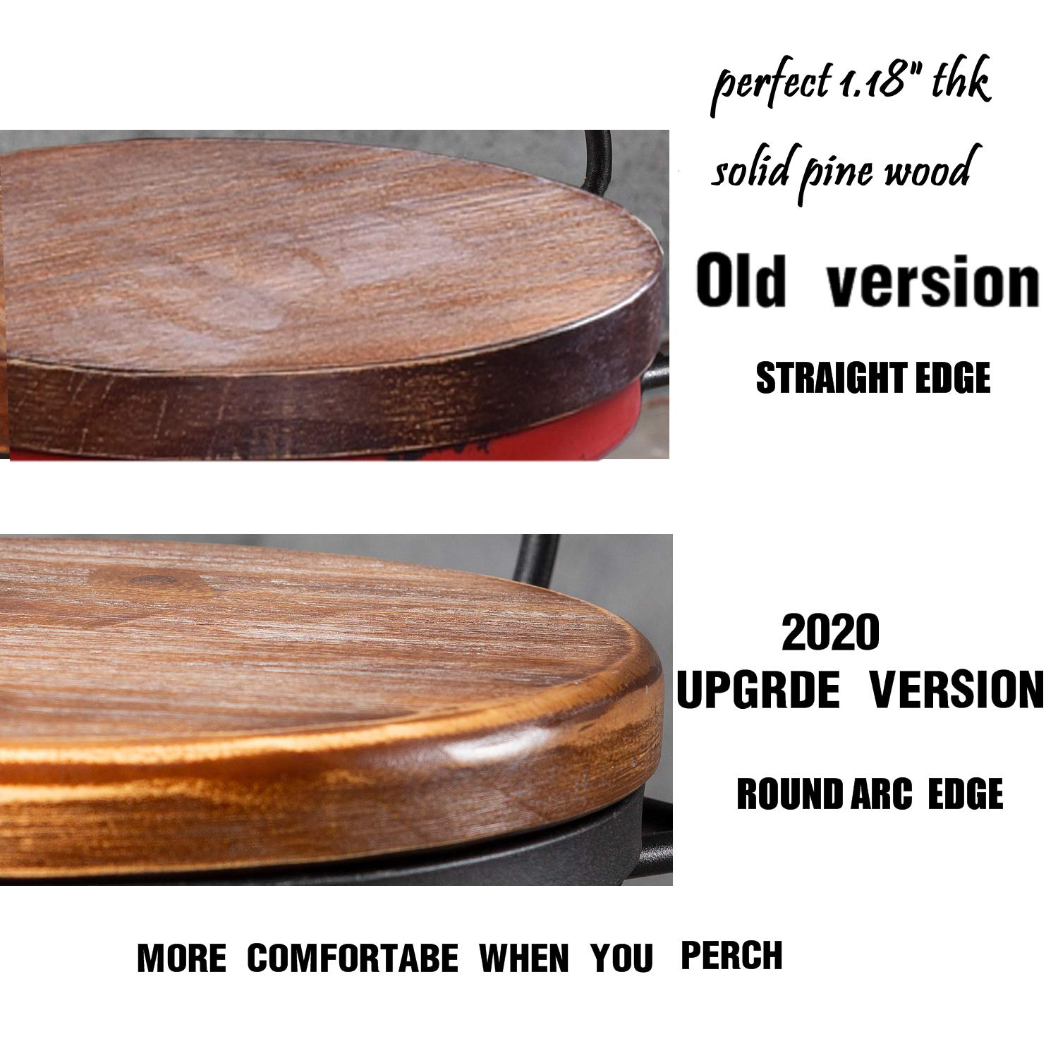 Vintage Farmhouse Wooden Tractor Stool - Adjustable Height Swivel Bar Stool with Industrial Retro Design, Copper Finish - Perfect for Kitchen Islands, Home Bars & Rustic Dining Rooms