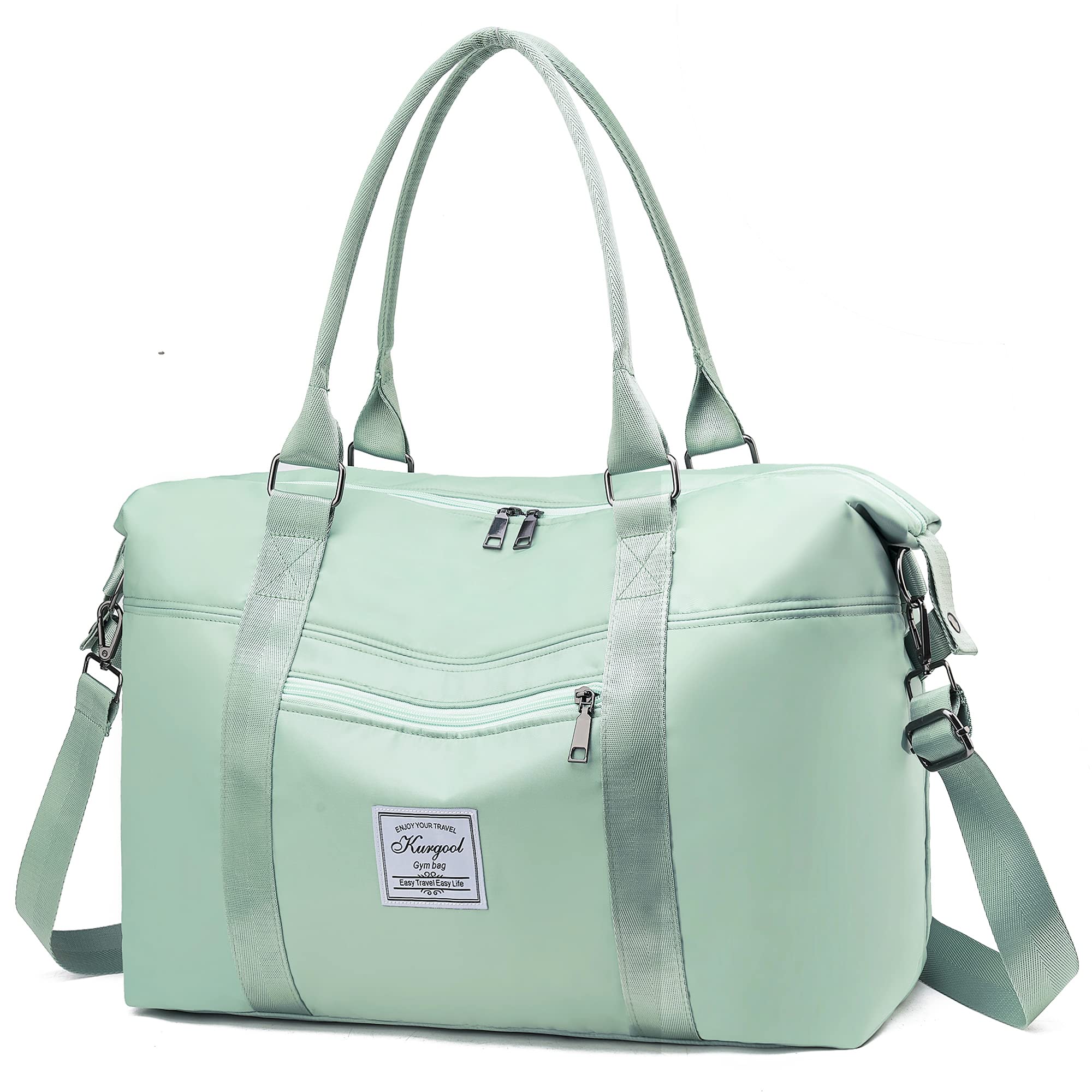 Foldable Waterproof Gym Bag with Wet Pocket - Durable Travel Duffle & Weekender Bag for Women - Perfect for Gym, Yoga, Overnight Trips & Sports Activities