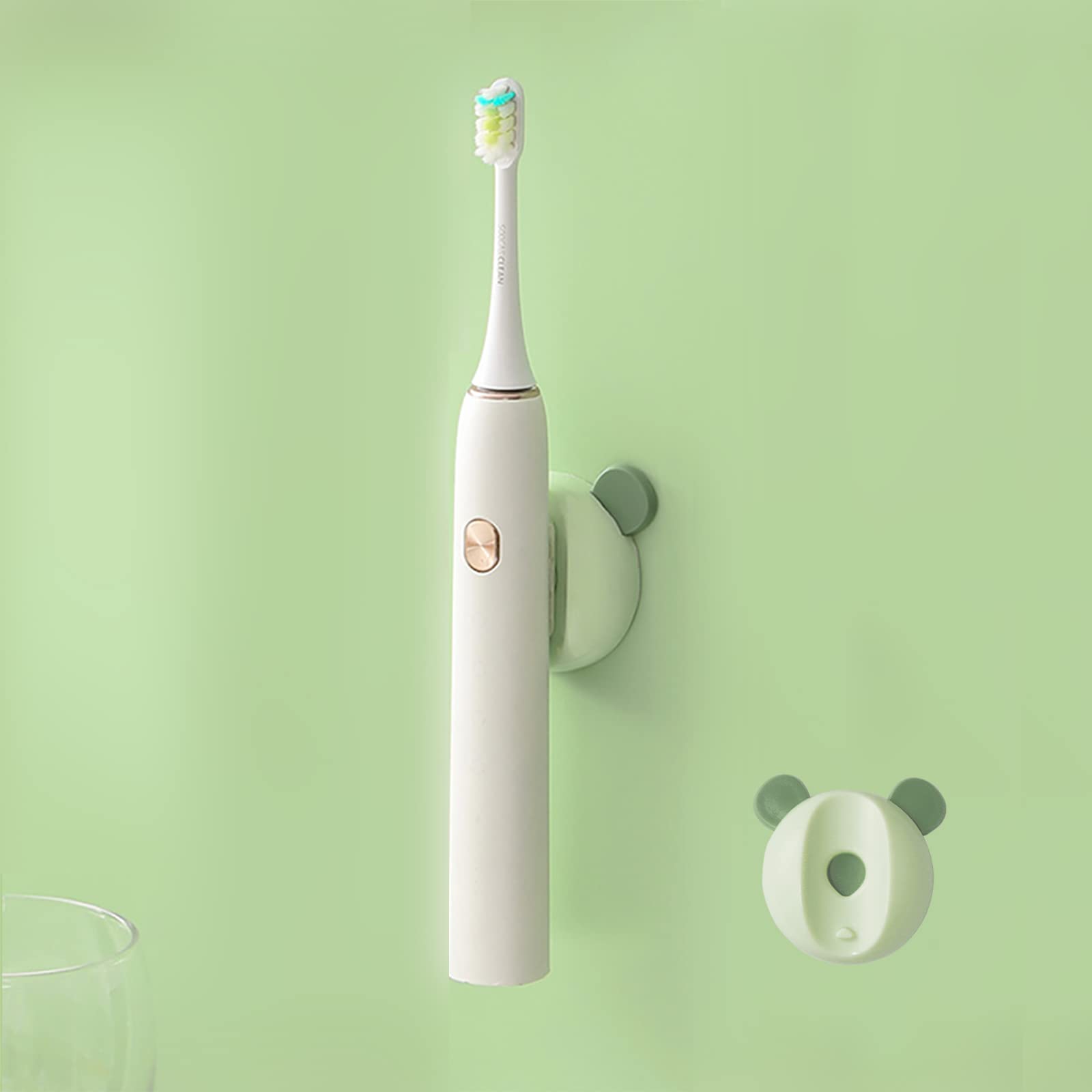 Magnetic Wall Mount Toothbrush Holder - Adhesive Bathroom Organizer for Electric Toothbrushes, Space Saving Storage Stand, 1 Pack - Perfect for Small Bathrooms & Vanity Countertop Organization