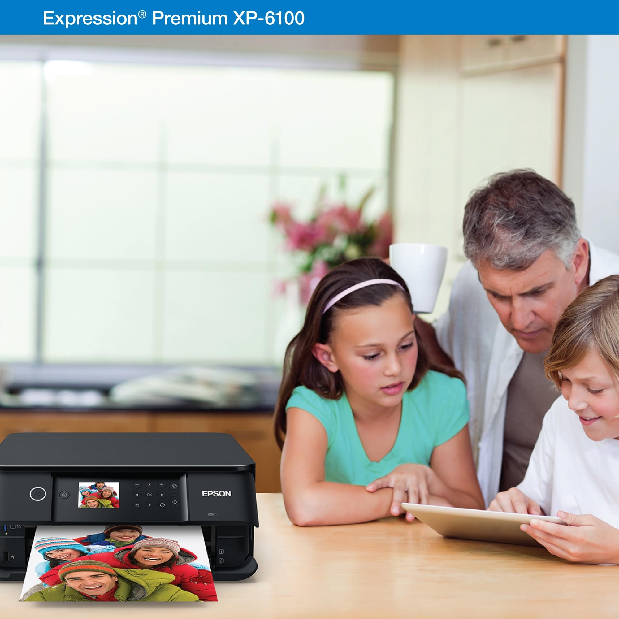 Epson Expression Premium XP-6100 Wireless All-in-One Color Photo Printer with Scanner, Copier & Fax - High Quality Printing for Home Office, Photography & Small Business Use