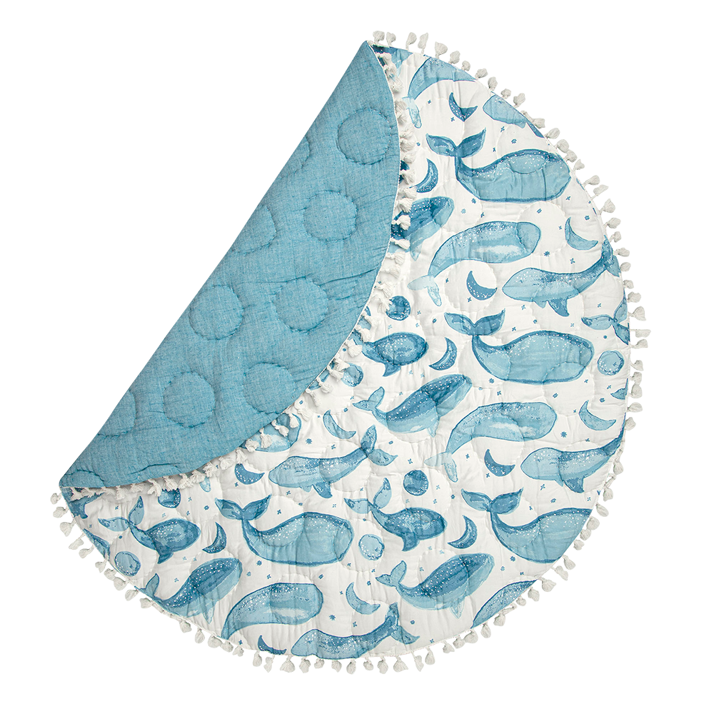 Premium Crane Baby Quilted Playmat - Soft, Non-Slip Nursery Floor Mat for Infants & Toddlers - Perfect for Playtime, Tummy Time & Nursery Decor