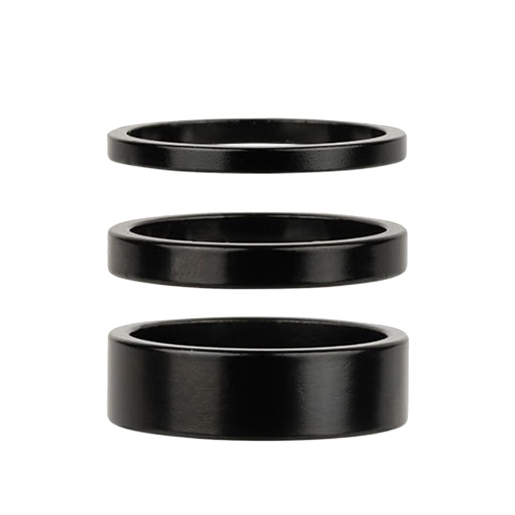 3PCS Bicycle Headset Spacer Kit - 2MM, 3MM, 5MM Aluminum Alloy Fork Spacers for Road Bikes - Handlebar Stem Washers & Front Fork Rings - Perfect for Bike Maintenance, Customization and Height Adjustment
