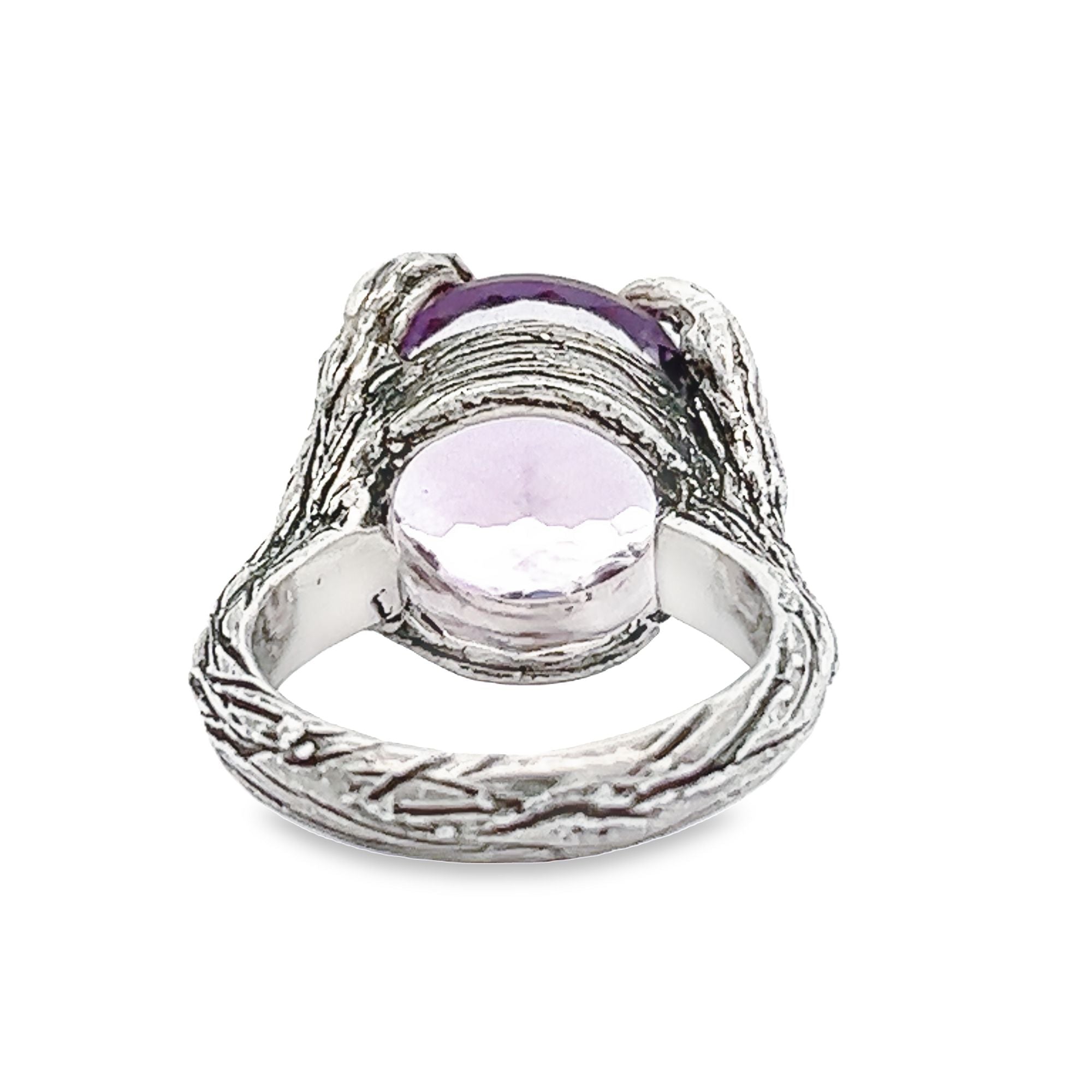 8.5 Carat Cushion Cut Amethyst Sterling Silver Cocktail Ring for Women - Elegant Evening Party Jewelry Gift for Her