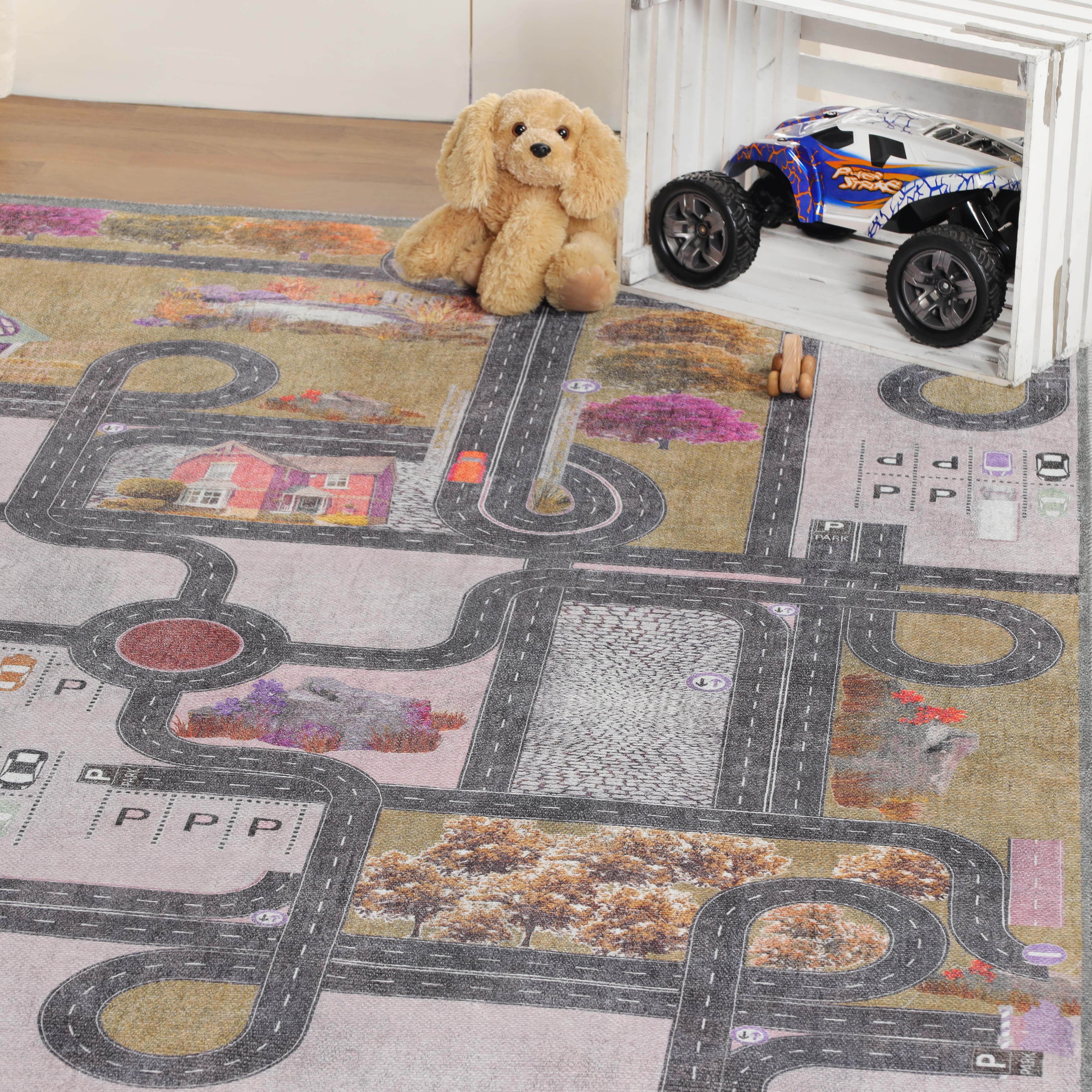 Non-Slip Kids Playroom Rug - Washable Nursery Carpet for Indoor Use | Safe Play Area Mat for Toddlers & Children | Perfect for Daycare, Bedroom, and Playroom Flooring