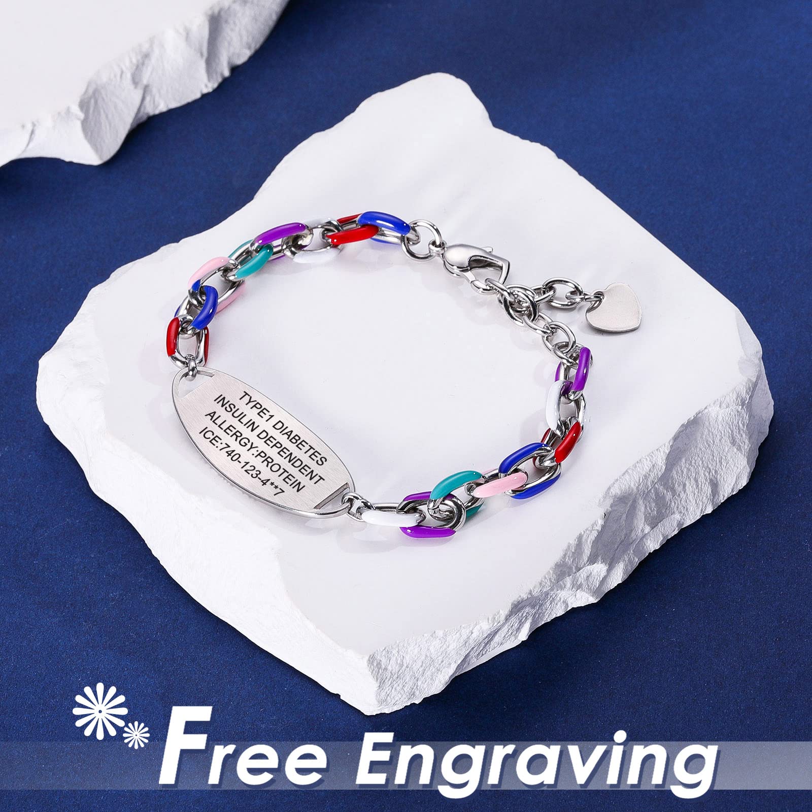 Medical Alert Bracelets for Women & Men - Personalized Customizable ID Bracelet with Emergency Medical Card - Ideal for Seniors, Allergies & Emergency Health Conditions
