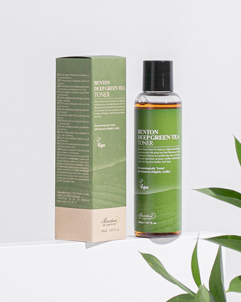 Benton Deep Green Tea Toner for Acne-Prone Skin - Hydrating & Soothing Facial Toner with Green Tea Extract - Perfect for Daily Skincare Routine & Sensitive Skin Care