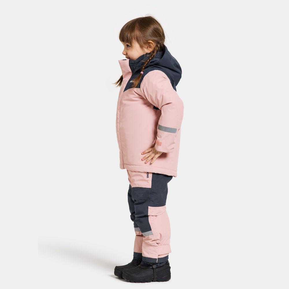 Didriksons Skare Kids Ski Jacket & Pants Set - Waterproof Winter Snowsuit for Girls & Boys, Insulated Warm Snow Jacket with Pants, Dusty Pink - Perfect for Skiing, Snowboarding & Outdoor Winter Activities