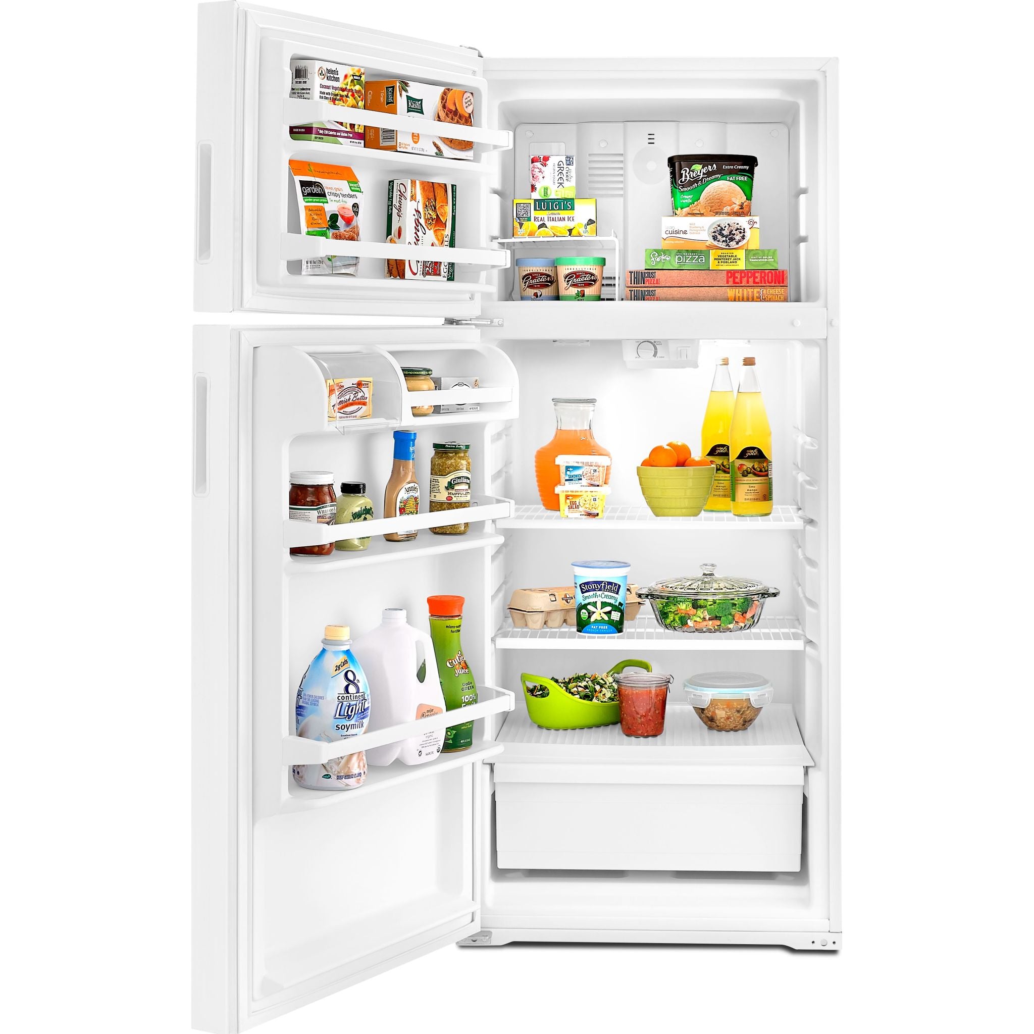 Amana Top Mount Refrigerator ART104TFDW - 18.2 Cu. Ft. White Energy Star Fridge for Kitchen, Apartment & Small Spaces