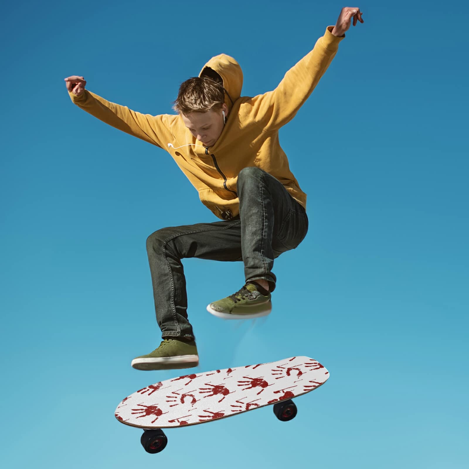 Poeticcity Waterproof Skateboard Grip Tape - Anti-Slip Longboard & Scooter Griptape Sheets - Tear-Resistant Sandpaper Sticker Roll for Easy Bubble-Free Application - Perfect for Skateboarding, Longboarding & Scooter Riding