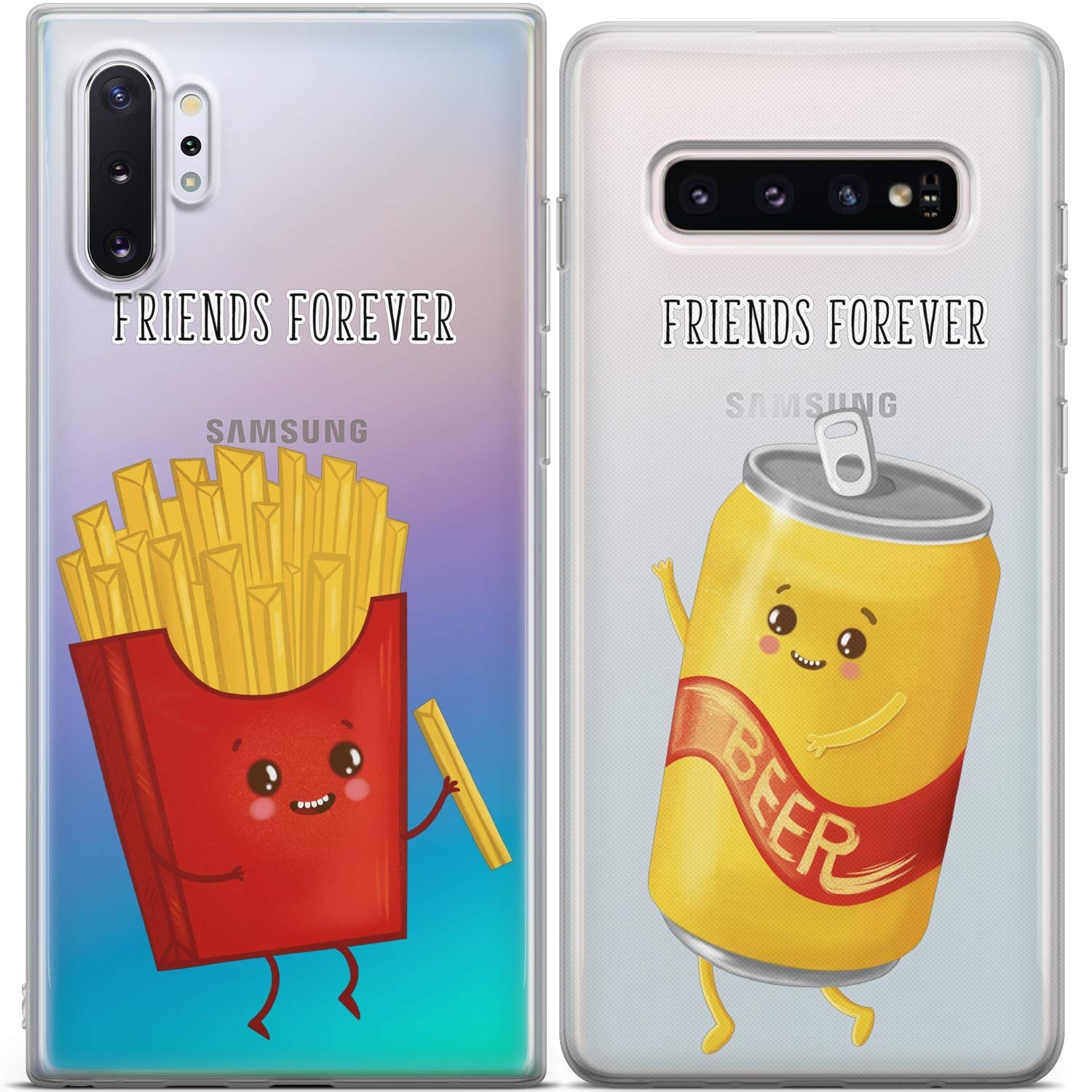 Cute Matching Phone Cases for iPhone 15 Pro Max/14 Plus/13/12 Mini/11/SE/XS/XR/8/7 - Best Friend BFF Junk Food Fries Design - 2-Pack Set - Perfect Gift for Birthday, Friendship Day & Couple Accessories