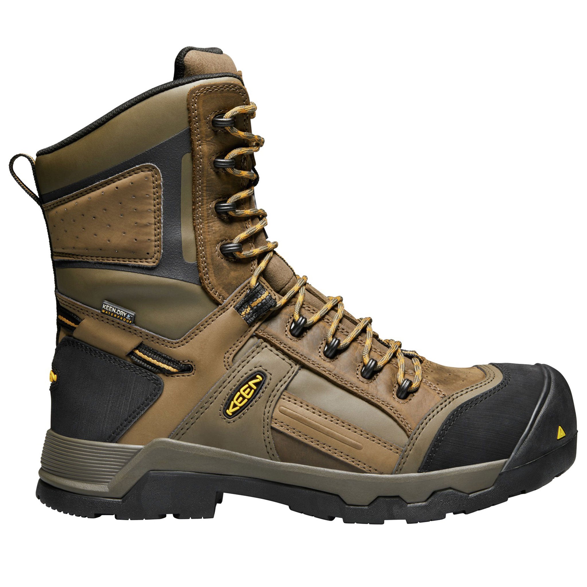 Keen Davenport 1017799 Men's 8 Waterproof Composite Toe Work Boots - Durable Safety Shoes for Construction, Hiking & Outdoor Work