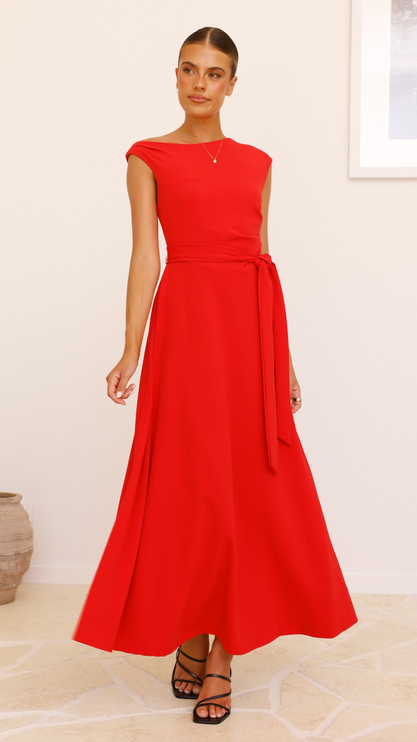 Gemma Maxi Dress for Women - Elegant Long Flowy Red Dress for Summer, Beach, Party & Special Occasions