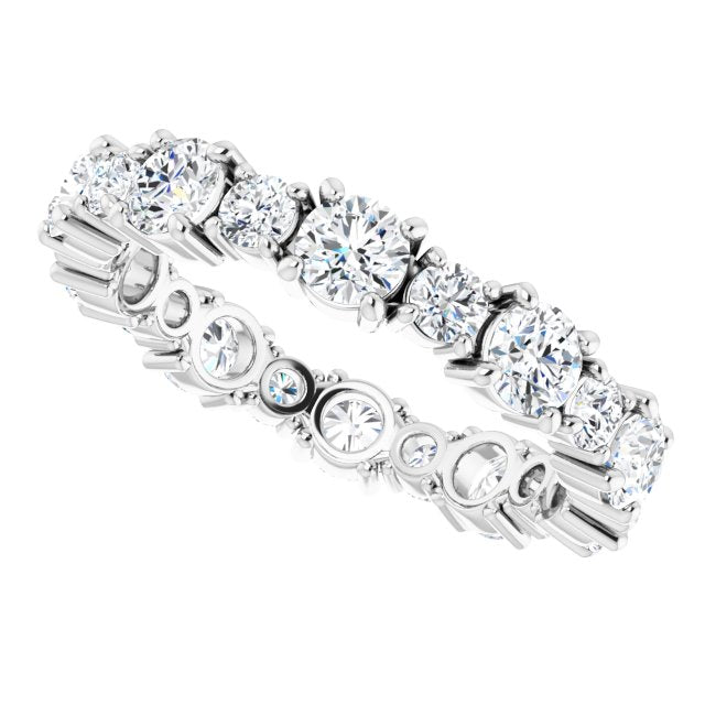 2.30 Carat Round Diamond Eternity Band for Women - 14K White Gold Wedding Ring, Anniversary Gift & Bridal Jewelry - Perfect for Engagement, Proposal & Special Occasions