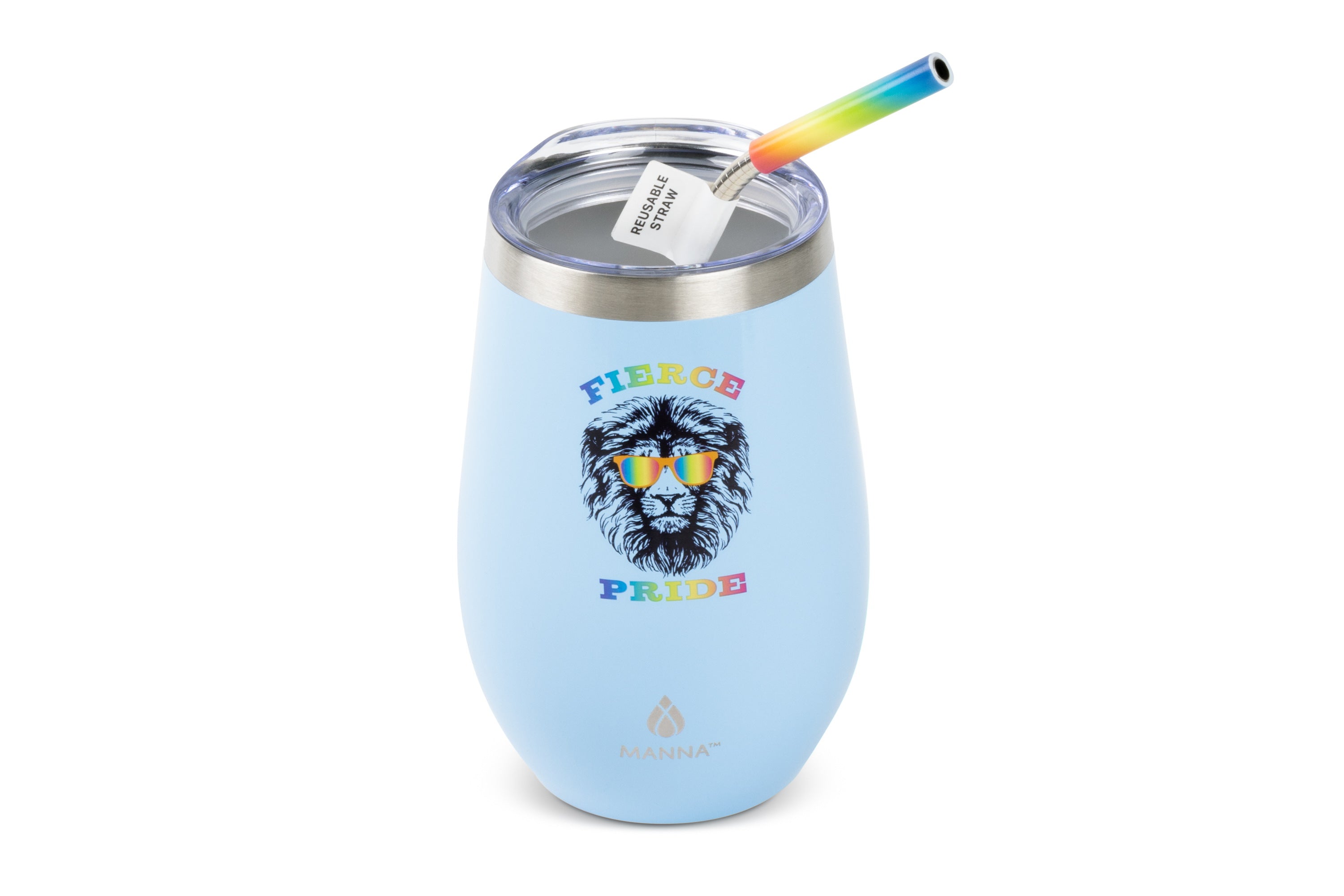 17 oz Straw Wine Tumbler with Lid & Straw - Rainbow Pride Collection - Perfect for Summer Drinks, Pool Parties & LGBTQ+ Celebrations
