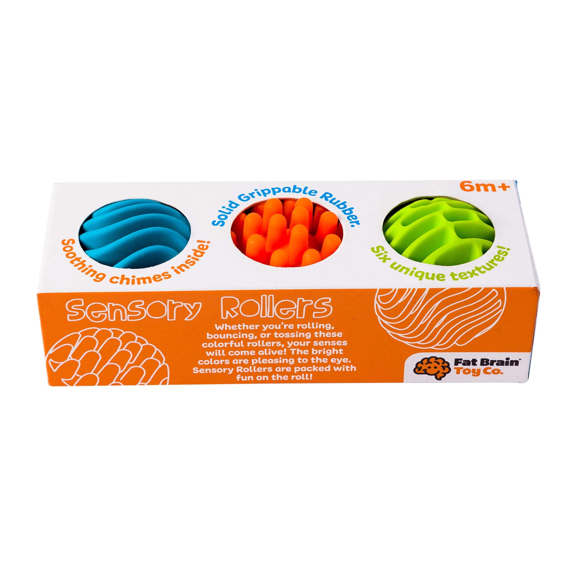 Fat Brain Toys Sensory Rollers for Kids - Textured Baby Toys for Sensory Development & Stress Relief - Perfect for Autism, Toddler Playtime & Occupational Therapy