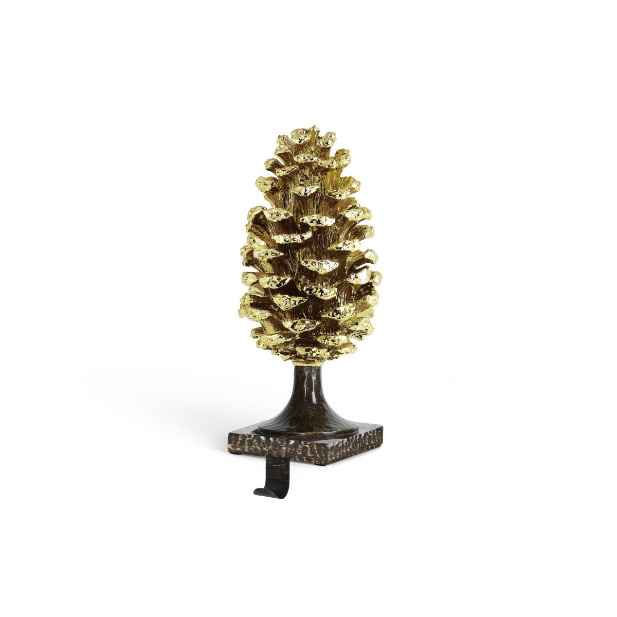 Festive Pine Cone Stocking Holder for Christmas - Rustic Holiday Decor for Fireplace Mantel and Home Decorations