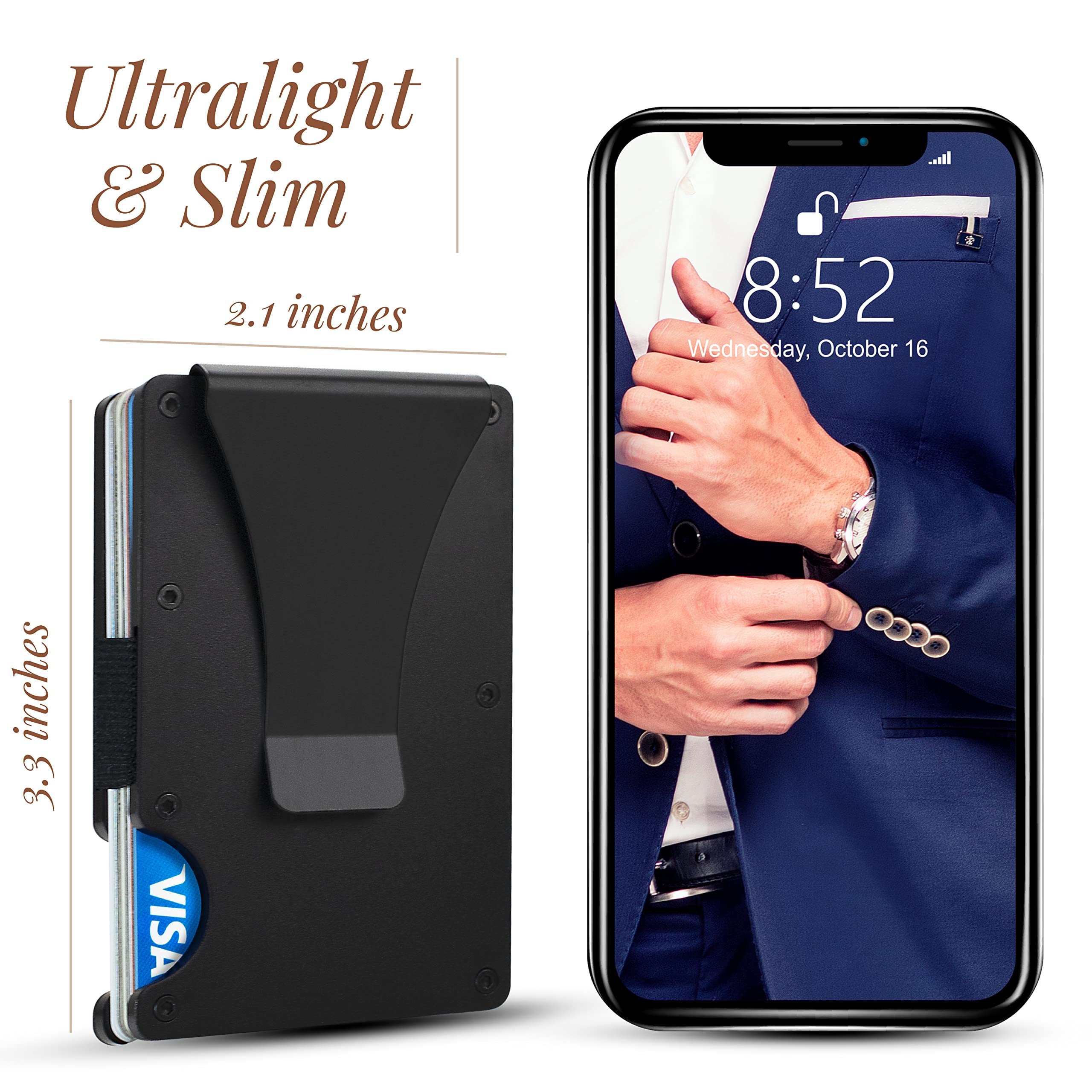 Personalized Groomsmen Gift Set of 3 - Custom Engraved Wallets for Wedding Proposal, Best Man & Groomsmen Gifts for Men - Perfect for Bachelor Party, Wedding Party & Special Occasions