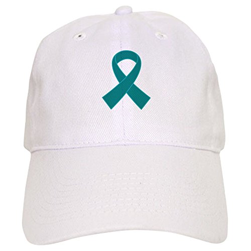 White - Teal Ribbon Awareness Cap